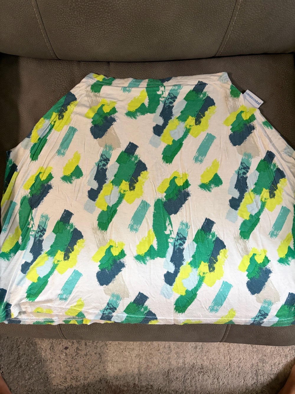 Carseat / Nursing Cover | Green & Yellow Brushstroke Print